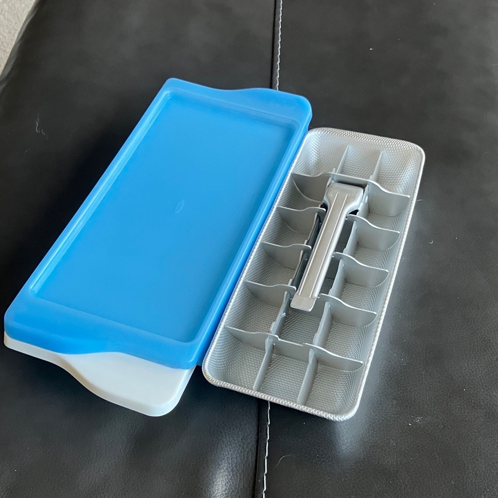 Vintage type ice cube maker. NEW and XOXO Covered Ice Cube Tray